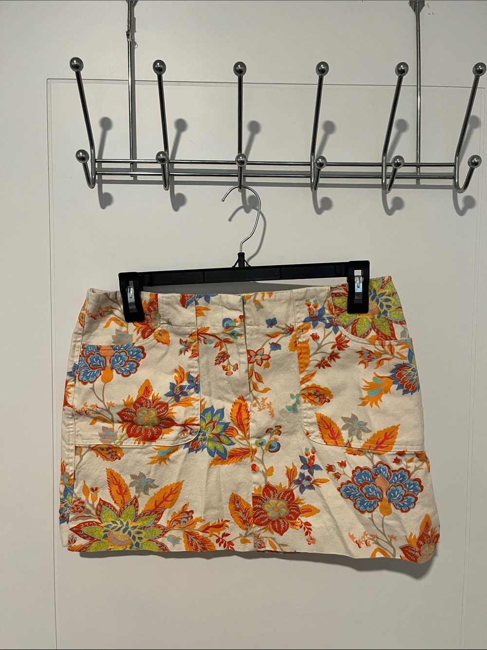 Express Vintage Y2K Colorful Floral Allover Design Mini Skirt Bohemian 2000’s